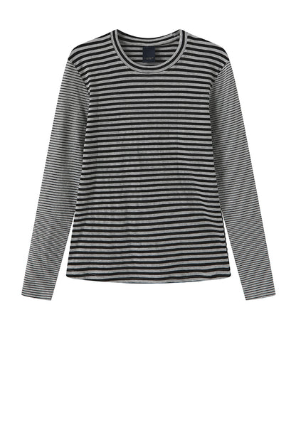 Luxzuz One Two - Zegzag Stripe T-shirt Black