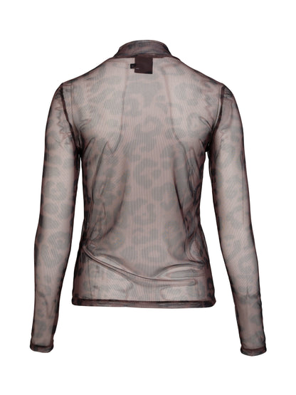 NÜ 224 Dark Brown mix Vica Blouse mesh | 8171-50