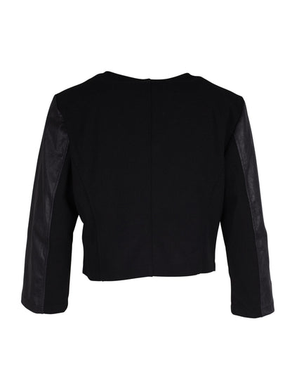 NÜ Black Xana Jacket sort læderjakke kort pasform og strækbart materiale bagpå