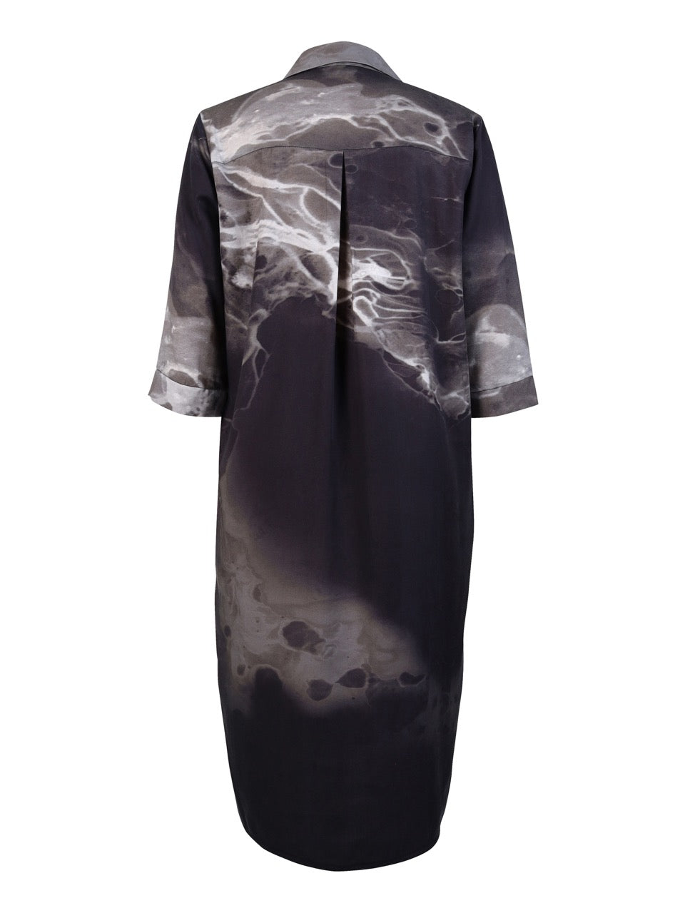 Ryggen af tunika kjole med 2/4 ærmer og længde til knæet NÜ Xoey Tunic Dress Black mix