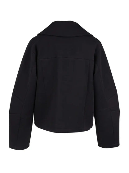 bagpå kort sort jakke med biker-look. NÜ Yasma Jacket short Black 8304-38