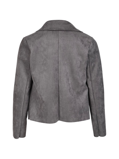 kort grå jakke med revers krave NÜ Ydine Jacket grey