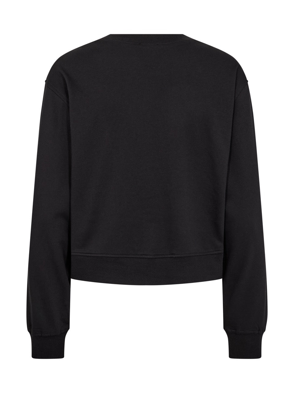 ryggen af sort sweatshirt med lynlås og broderi. NÜ Asis Sweat Black
