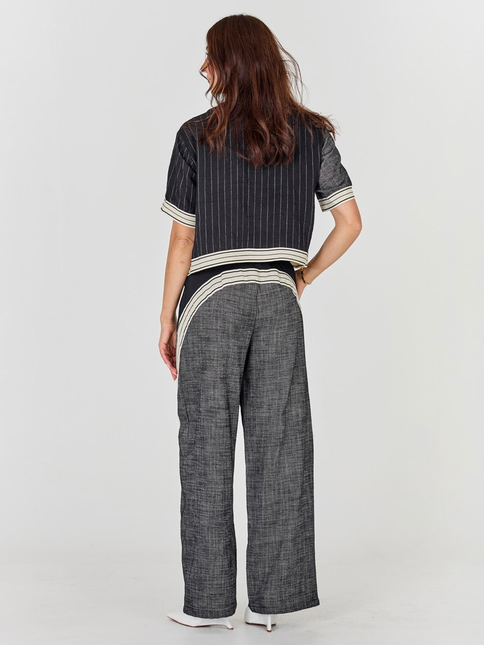 bukser med elastik i taljen NÜ Abina Trousers Black mix