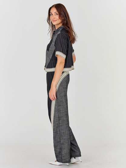 bukser med elastik i taljen NÜ Abina Trousers Black mix