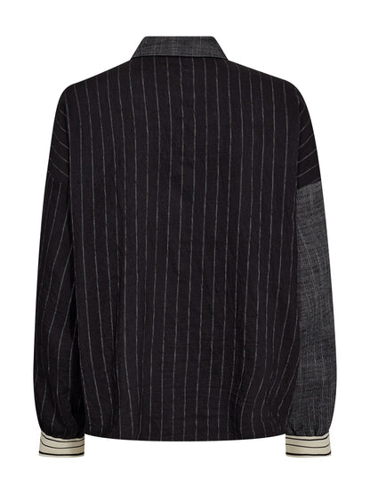 sort og grå skjorte NÜ Abina Shirt l/s Black mix