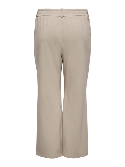 beige bukser ONLY Carmakoma CARGOLDTRASH Straight Pant Pure Cashmere