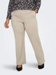 beige bukser ONLY Carmakoma CARGOLDTRASH Straight Pant Pure Cashmere
