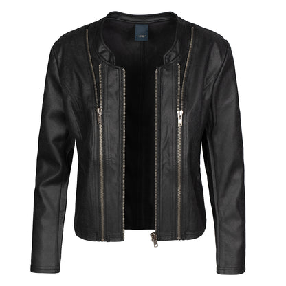 LUXZUZ // ONE TWO - Athena Faux Leather Jacket - 999 Black