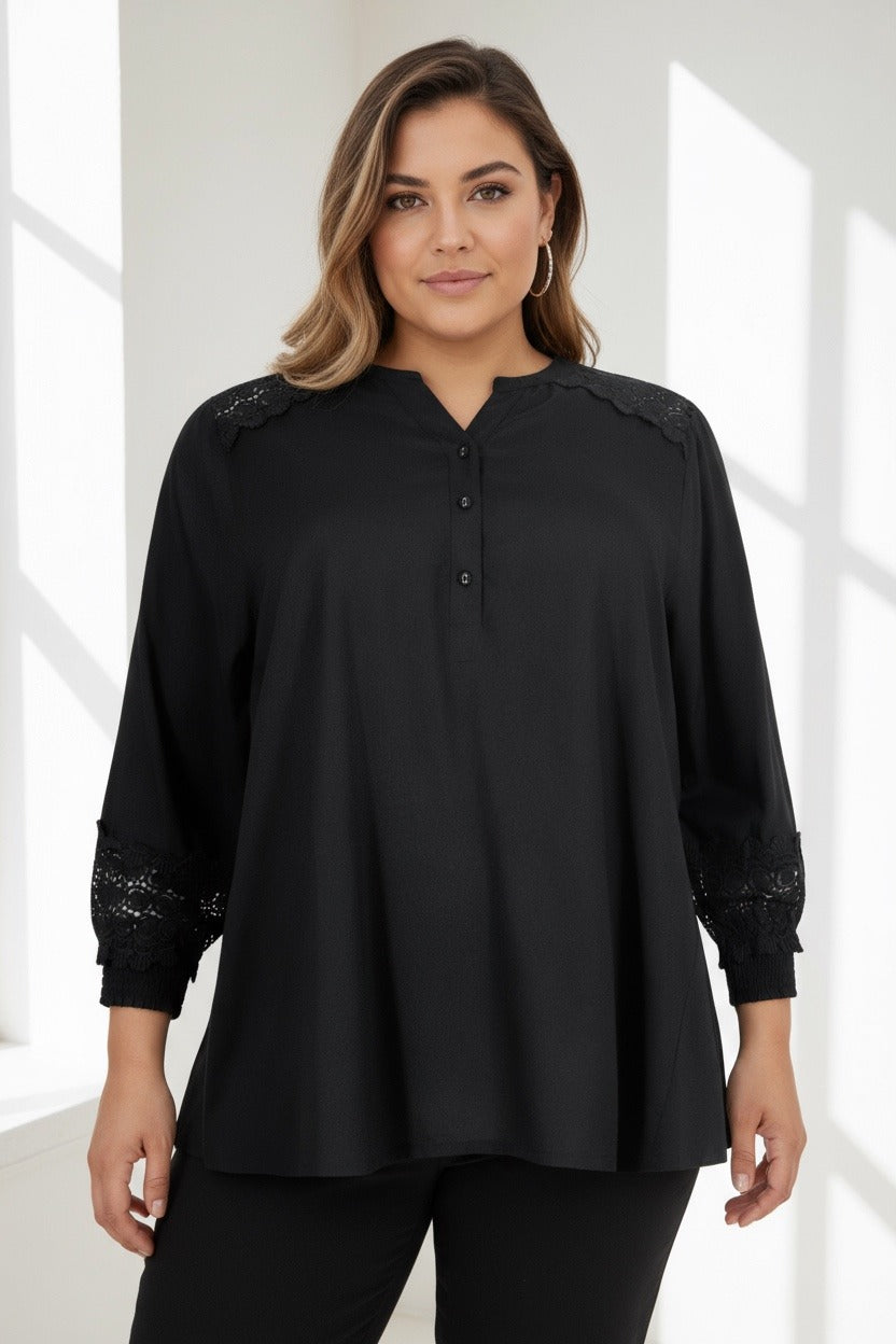 Cassiopeia - Agnesine Blouse - BLACK