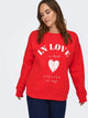 rød sweatshirt ONLY Carmakoma CARSOFIA Sweatshirt High Risk Red In love
