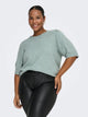 kortærmet grøn strik ONLY Carmakoma CARRICA 2/4 PULLOVER Chinois Green Melange