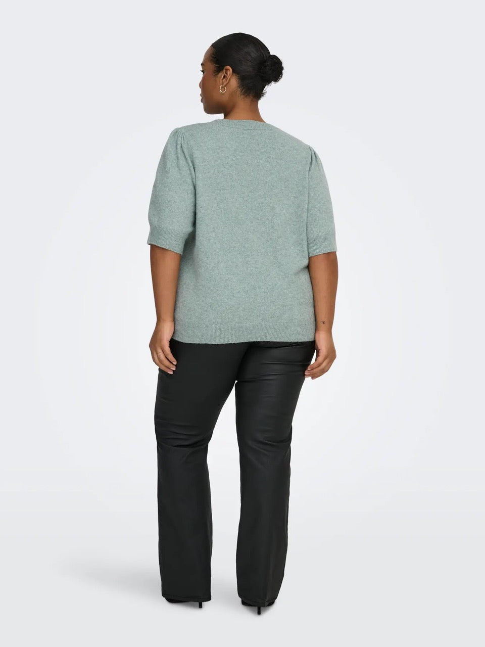 kortærmet grøn strik ONLY Carmakoma CARRICA 2/4 PULLOVER Chinois Green Melange