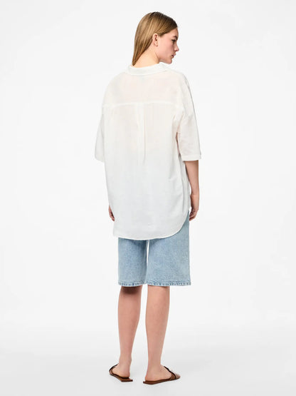 PIECES PCSATINKA 2/4 SHIRT WVN | Cloud Dancer