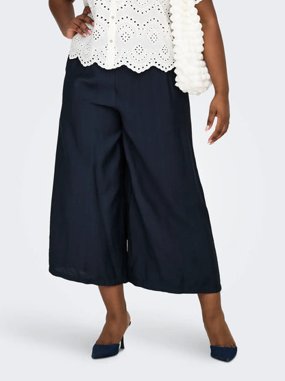 CARJOANNA CALF SKIRT PANT WVN – Navy Blazer