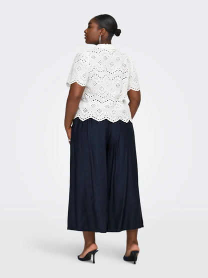 CARJOANNA CALF SKIRT PANT WVN – Navy Blazer