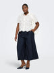 CARJOANNA CALF SKIRT PANT WVN – Navy Blazer