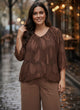 Cassiopeia - Beatrice Blouse - DARK COCOA