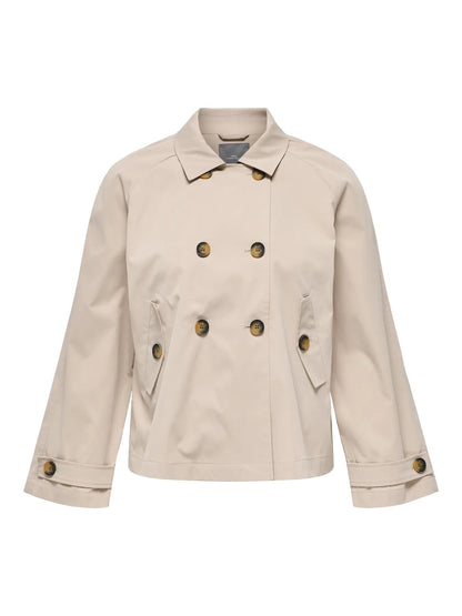 ONLY Carmakoma CARAPRIL Short Trenchcoat | Oxford Tan