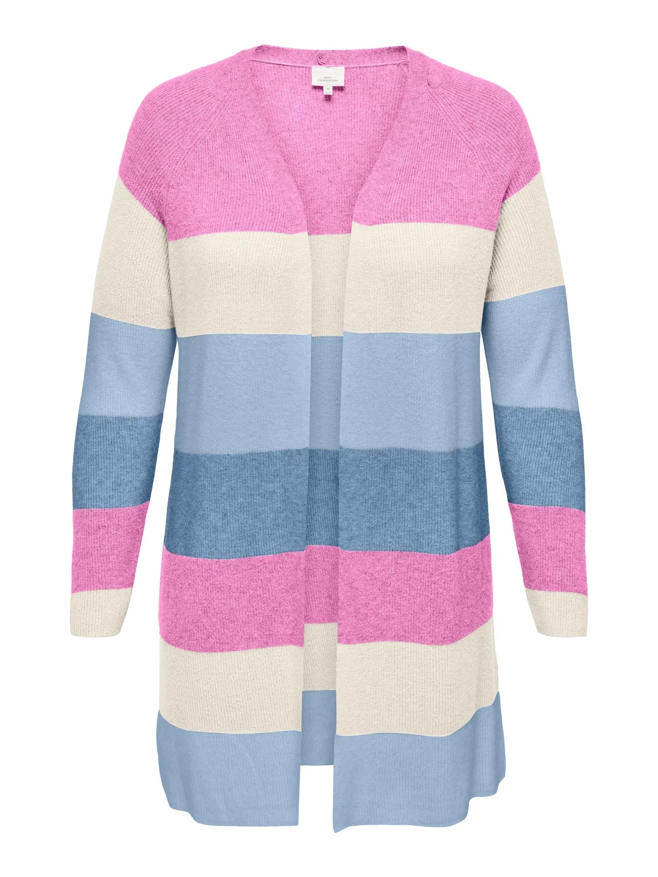 stribet lang cardigan i pastelfarver ONLY Carmakoma CARATIJA Cardigan