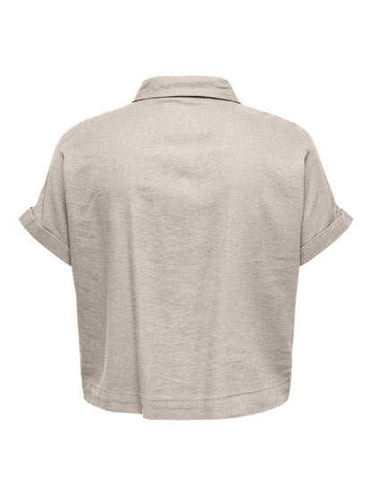 ryggen af kortærmet skjorte ONLY Carmakoma CARCARO Shirt Pumice Stone