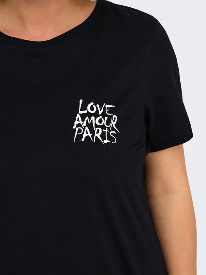 ONLY Carmakoma CARCRUZ T-shirt | Black/Rose