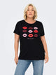 ONLY Carmakoma CARSIMONE T-shirt | Black/Lips