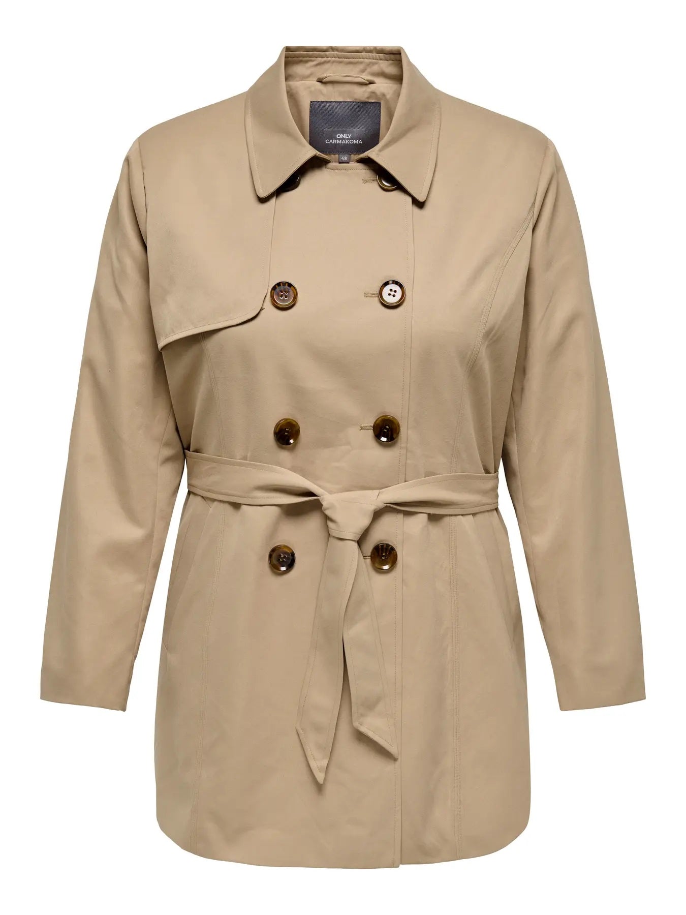 mellemlang beig trenchcoat. ONLY Carmakoma CARVALERIE Trenchcoat Ginger Root