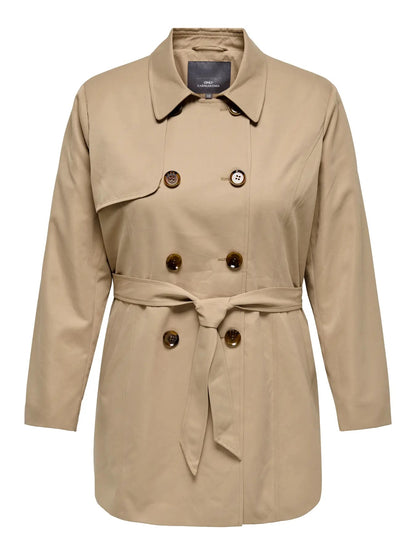 mellemlang beig trenchcoat. ONLY Carmakoma CARVALERIE Trenchcoat Ginger Root