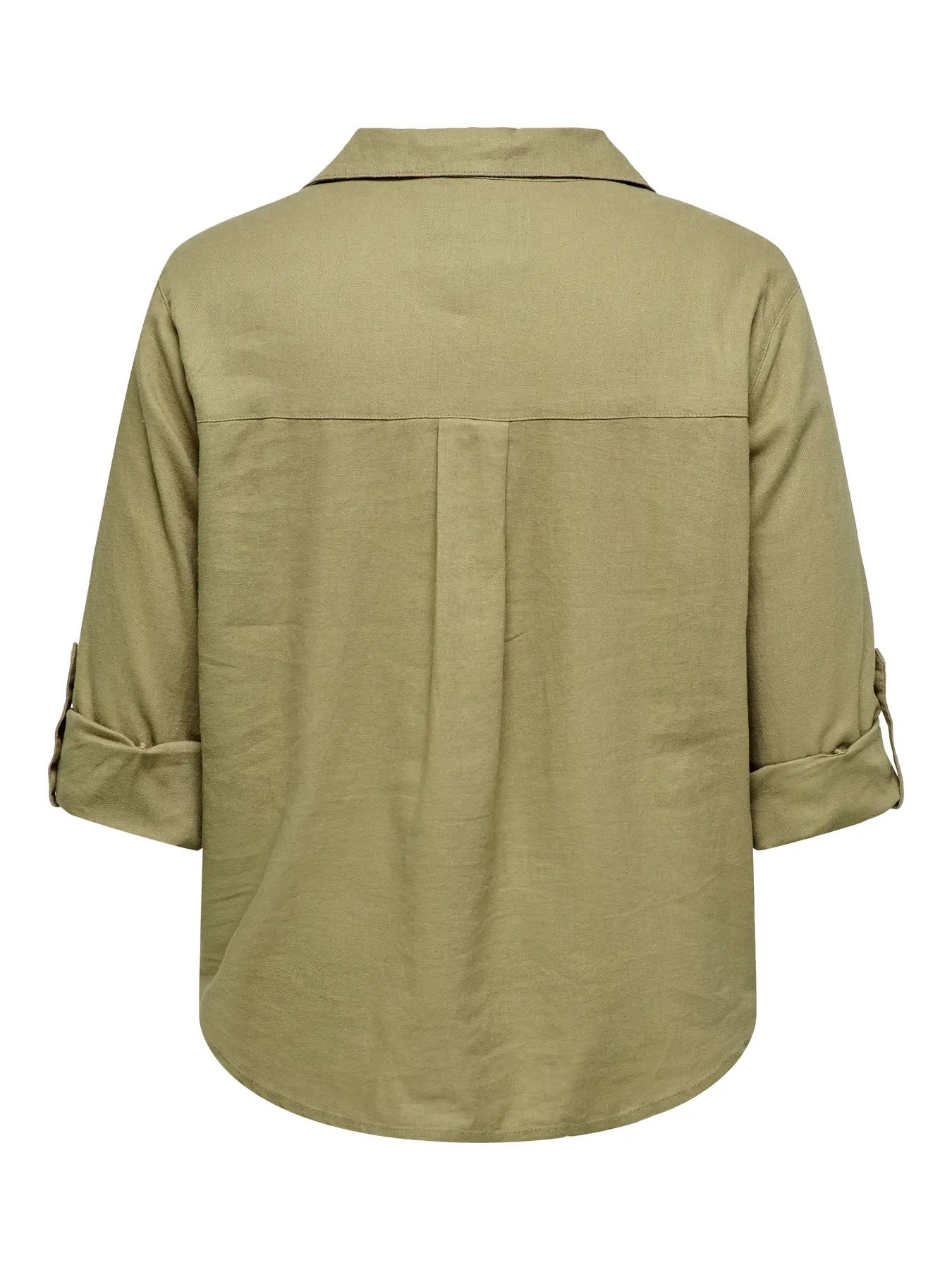 ryggen af brun hørskjorte ONLY Carmakoma CARYASMIN-CARO Shirt Elmwood