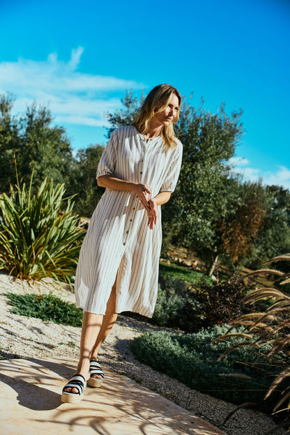 Freequent FQLAVA-DRESS | Star Off-white w. Navy Blazer