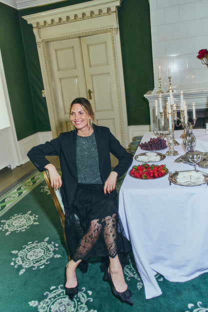 glitrende top Freequent FQVISKA-TOP | Black w. Silver