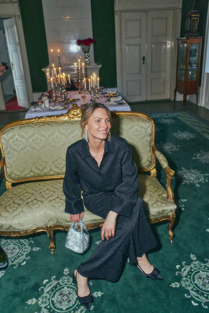 mønstrede sorte bukser mønstrede sorte bukser Freequent FQMINNA-PANTS Black