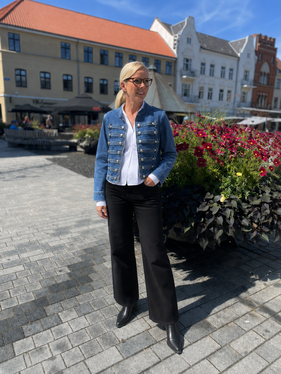 MIND by lene denim uniforms jakke medium blue
