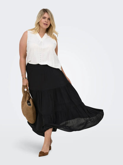 CARMIKKA LONG SKIRT WVN NOOS - Black