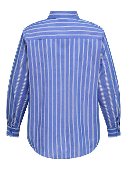 stribet blå skjorte ONLY Carmakoma CARLIAH Shirt Cloud Dancer