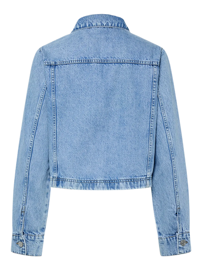 ryggen af lyseblå denimjakke PIECES PCSKY Denim Jacket Light Blue Denim