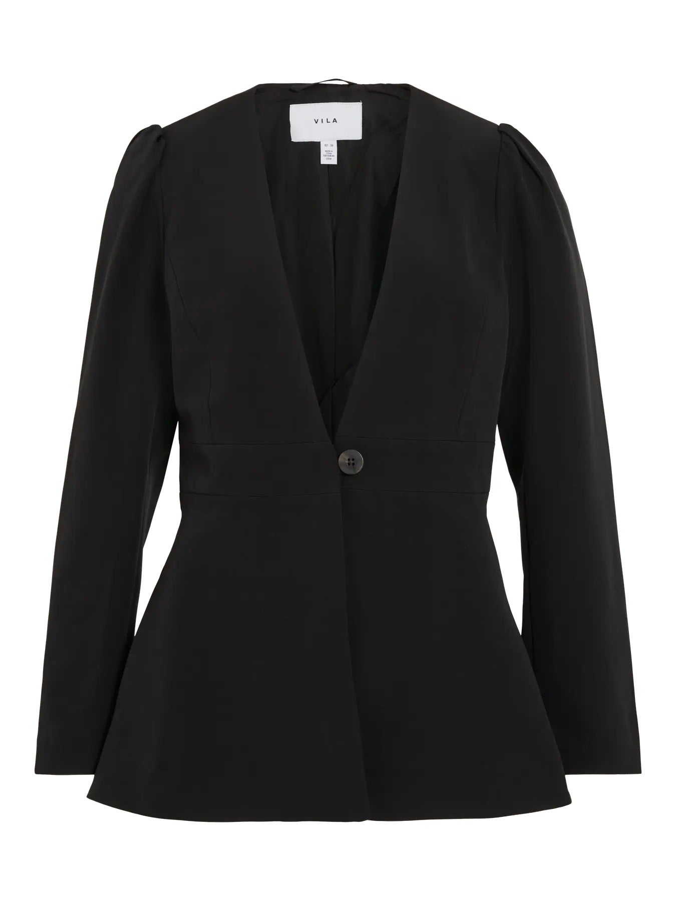 VILA VIRASA L/S SINCHED WAIST BLAZER | Black