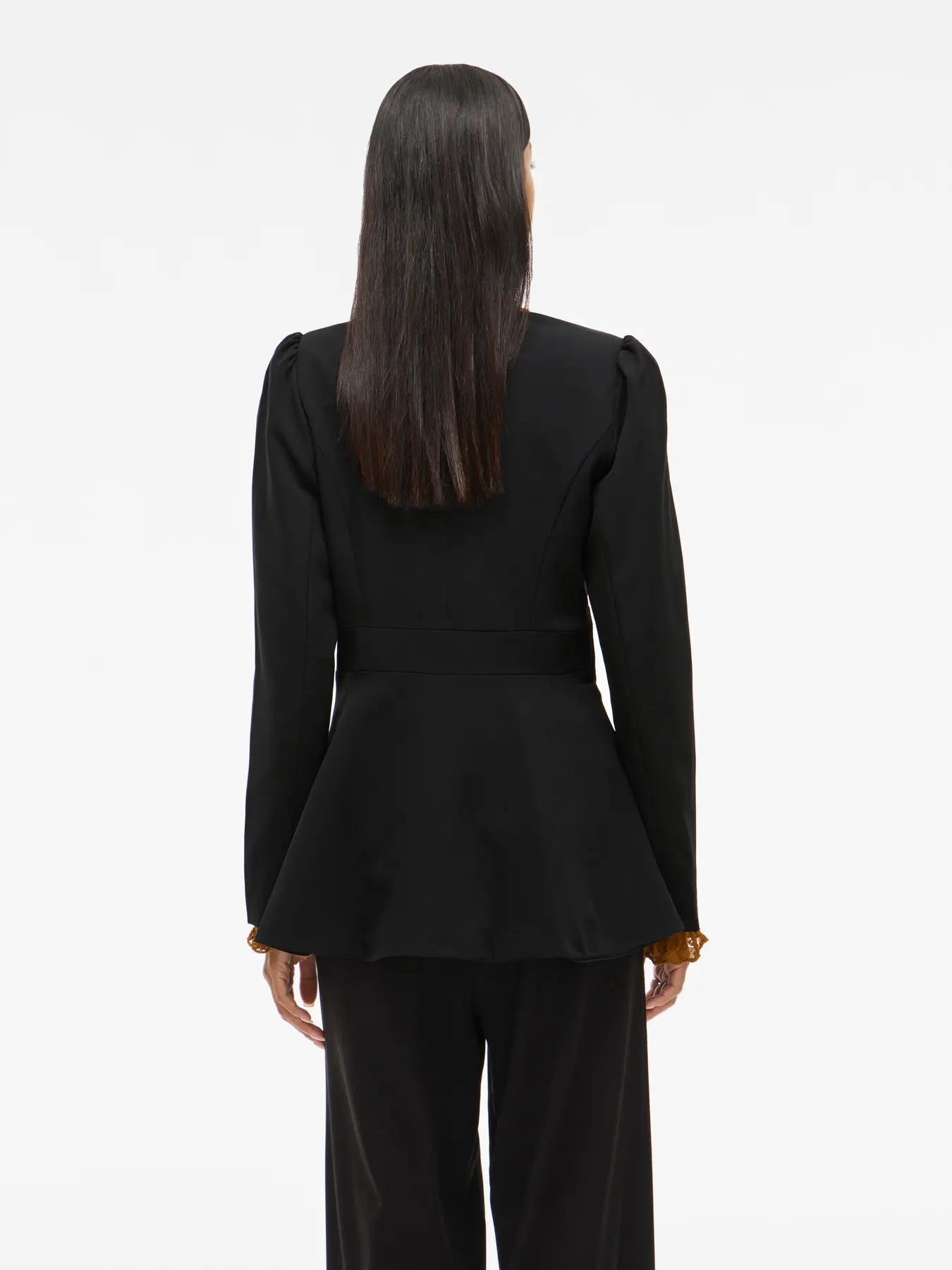 VILA VIRASA L/S SINCHED WAIST BLAZER | Black