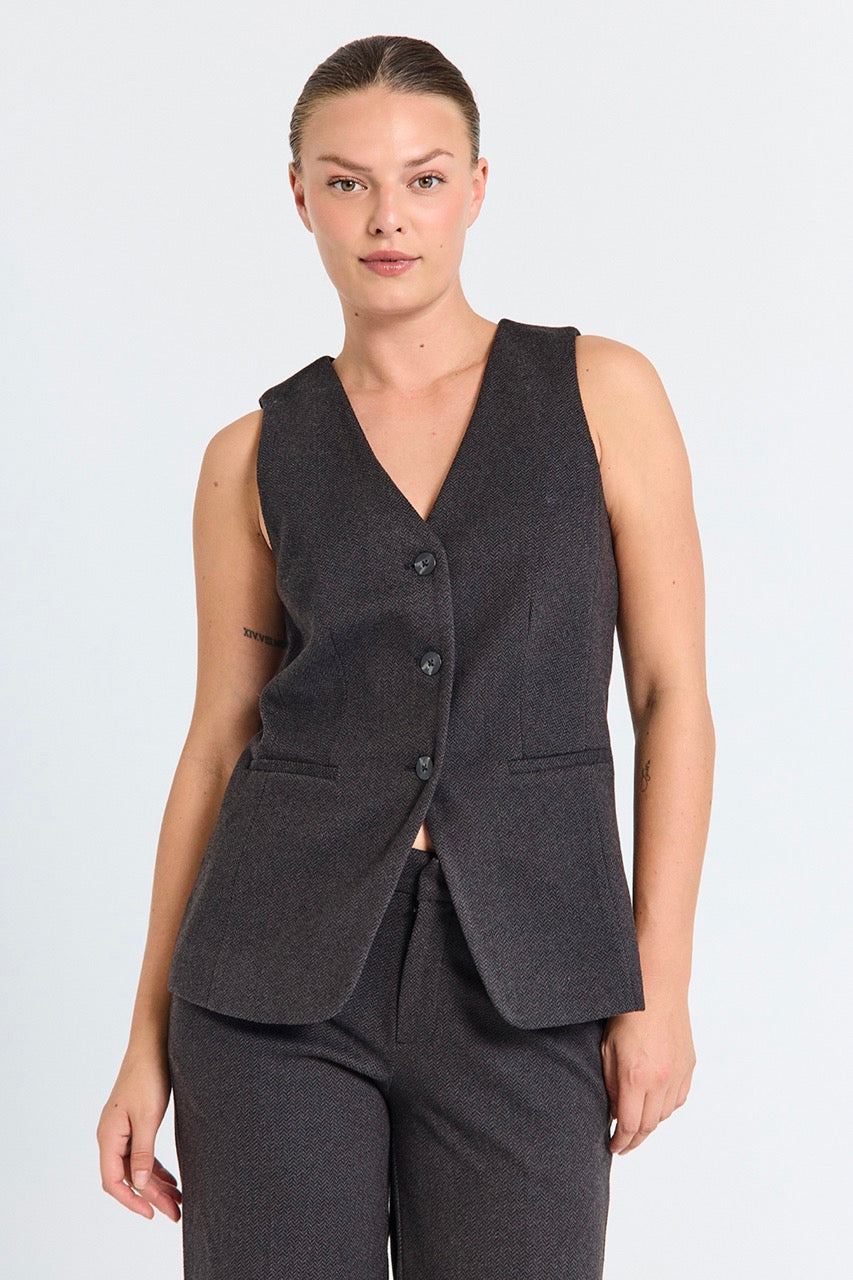 sort vest Freequent FQSILLEN-WAISTCOAT Black w. Magnet