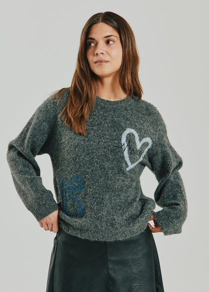 Freequent - FQNOMAS-PULLOVER - Light Char Mel w Vint Indi Mel