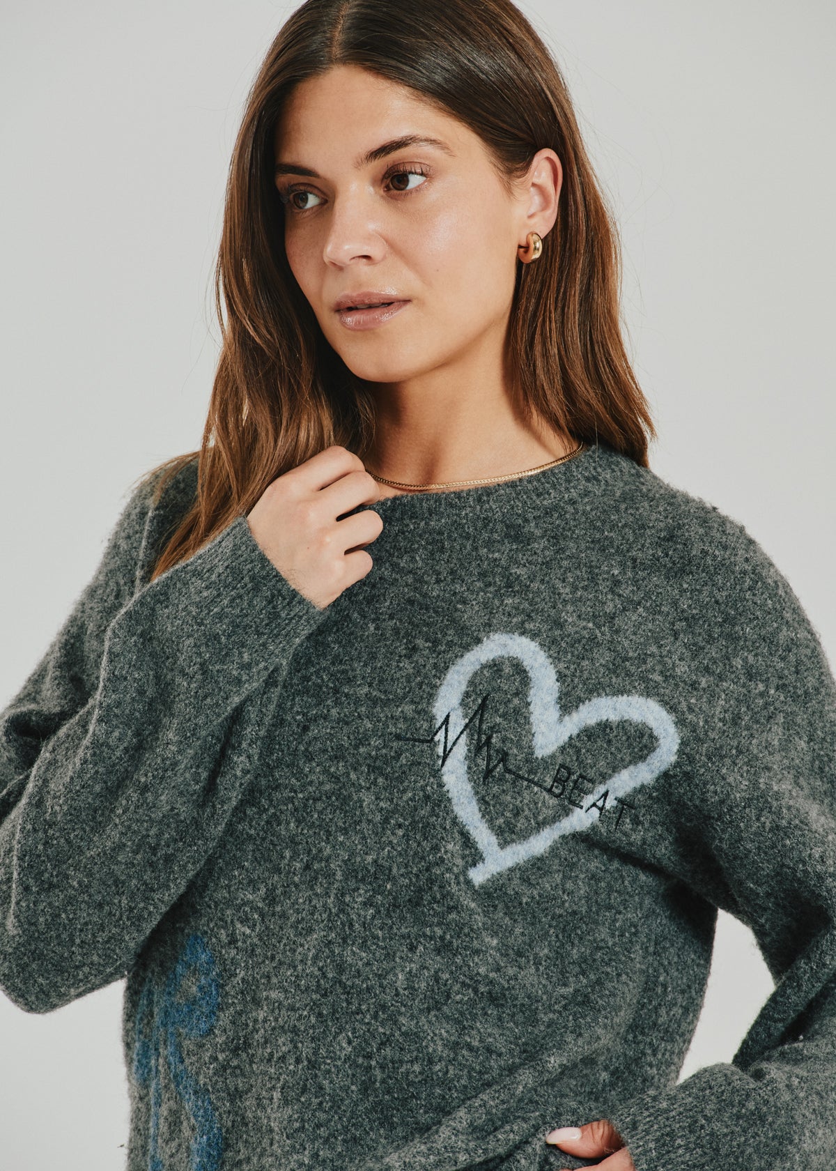 Freequent - FQNOMAS-PULLOVER - Light Char Mel w Vint Indi Mel
