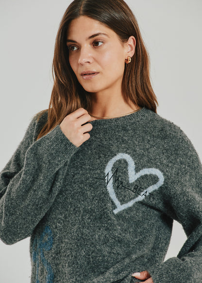 Freequent - FQNOMAS-PULLOVER - Light Char Mel w Vint Indi Mel