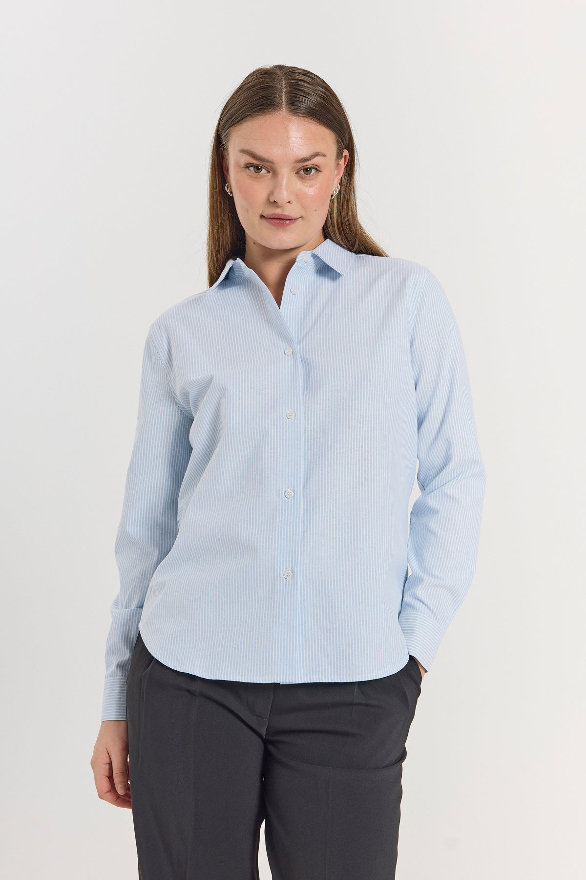 Freequent FQOXFORD-SHIRT | Chambray Blue w. off-white