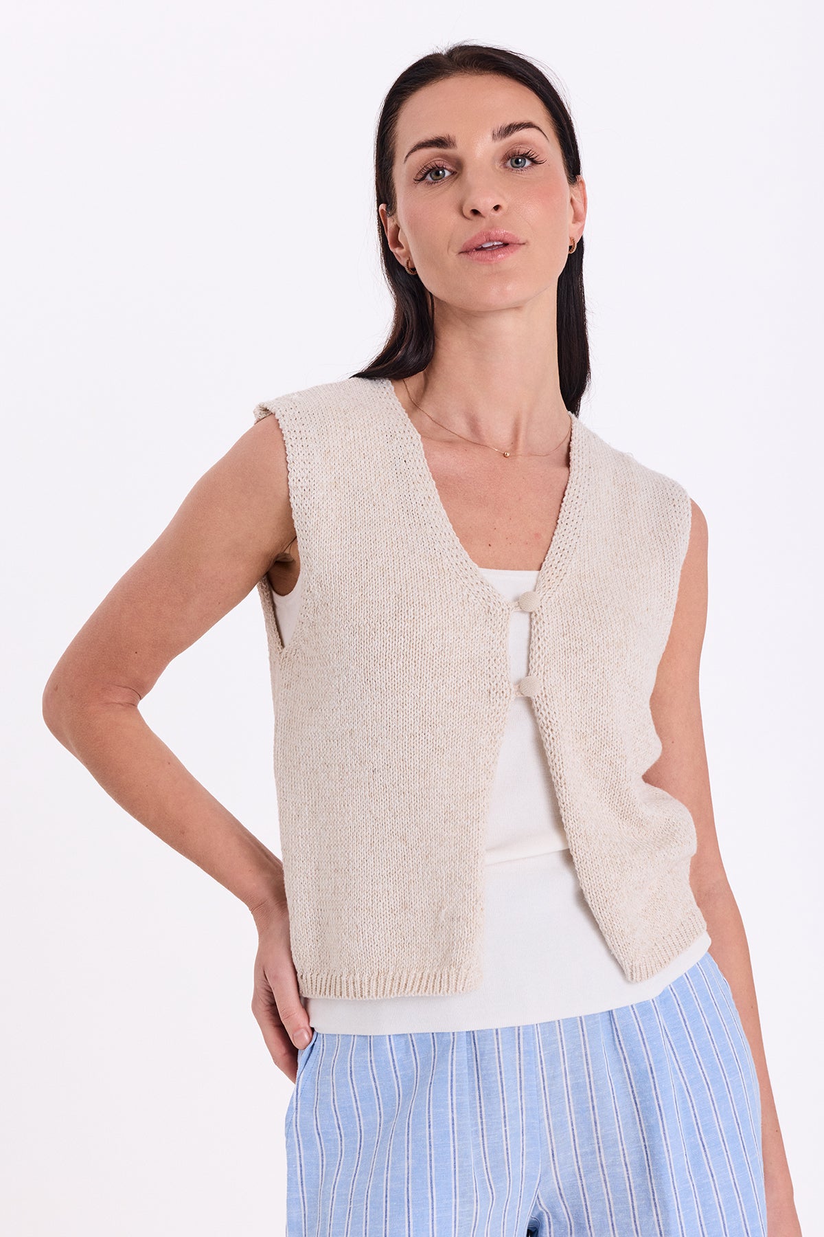 Freequent - FQGRSCALIVA-WAISTCOAT - Moonbeam Melange