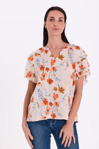 Freequent - FQADNEY-BLOUSE - Moonbeam w. Fresh Salmon