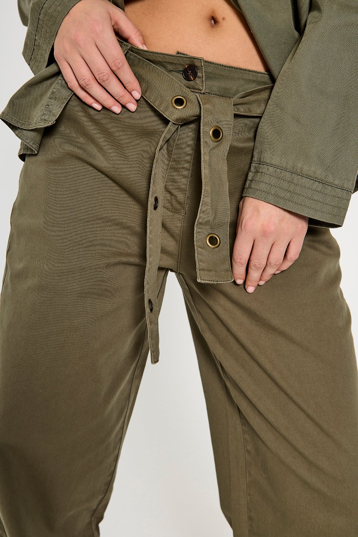 Freequent FQPACHINO-PANTS | Deep Lichen Green