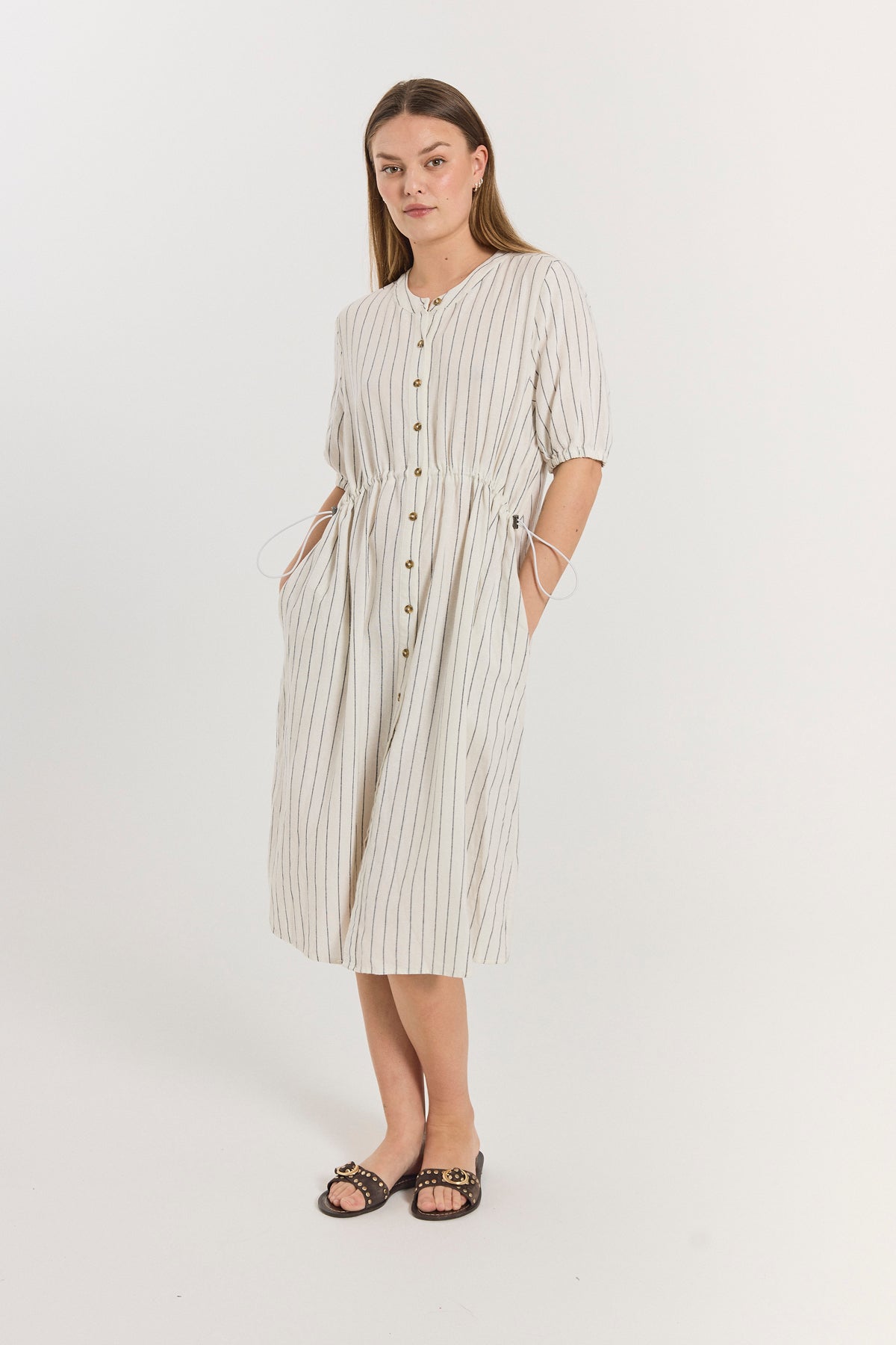 Freequent FQLAVA-DRESS | Star Off-white w. Navy Blazer