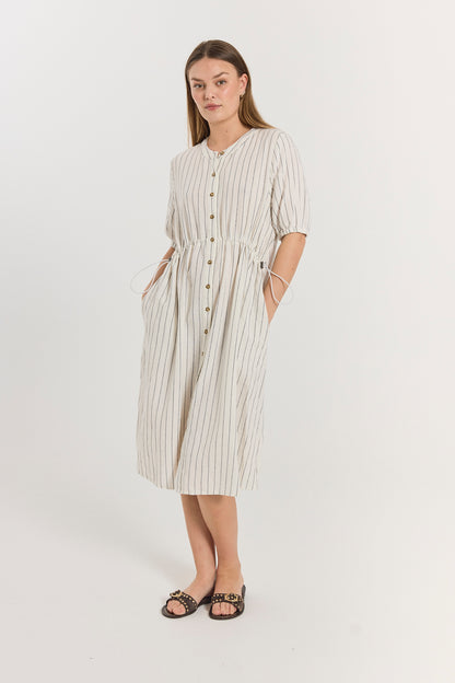 Freequent FQLAVA-DRESS | Star Off-white w. Navy Blazer