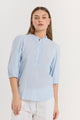 Freequent FQROLLY-BLOUSE | Chambray Blue w Star Off-white